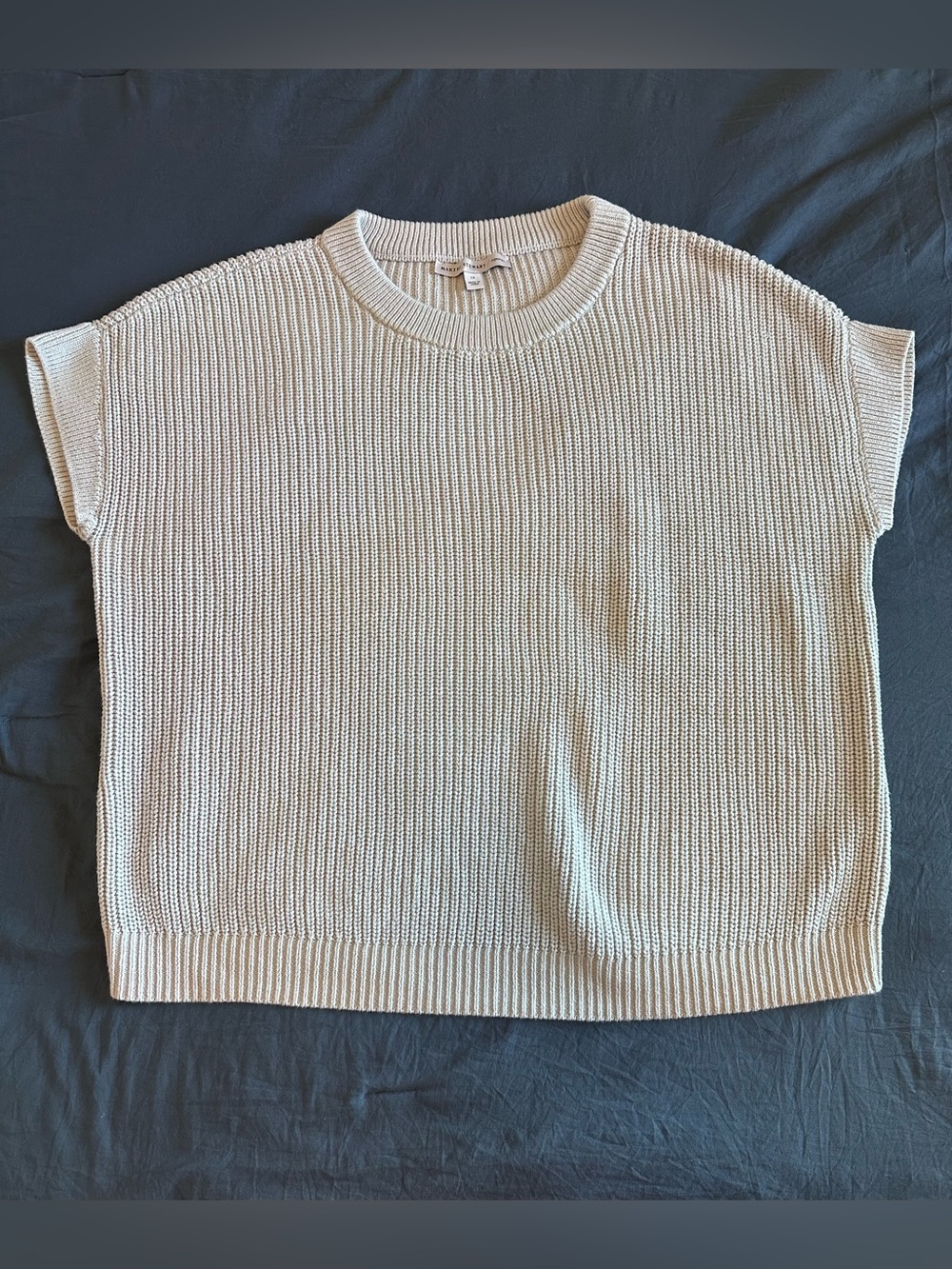 Martha Stewart Seafoam Green/Blue Short Sleeve Scoop Neck Knit Sweater Top - 1X